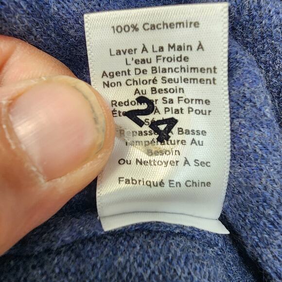 Talbots Womens Cashmere Sweater Medium Blue 3/4 Sleeve Classic Preppy Office Y2K - Picture 7 of 8
